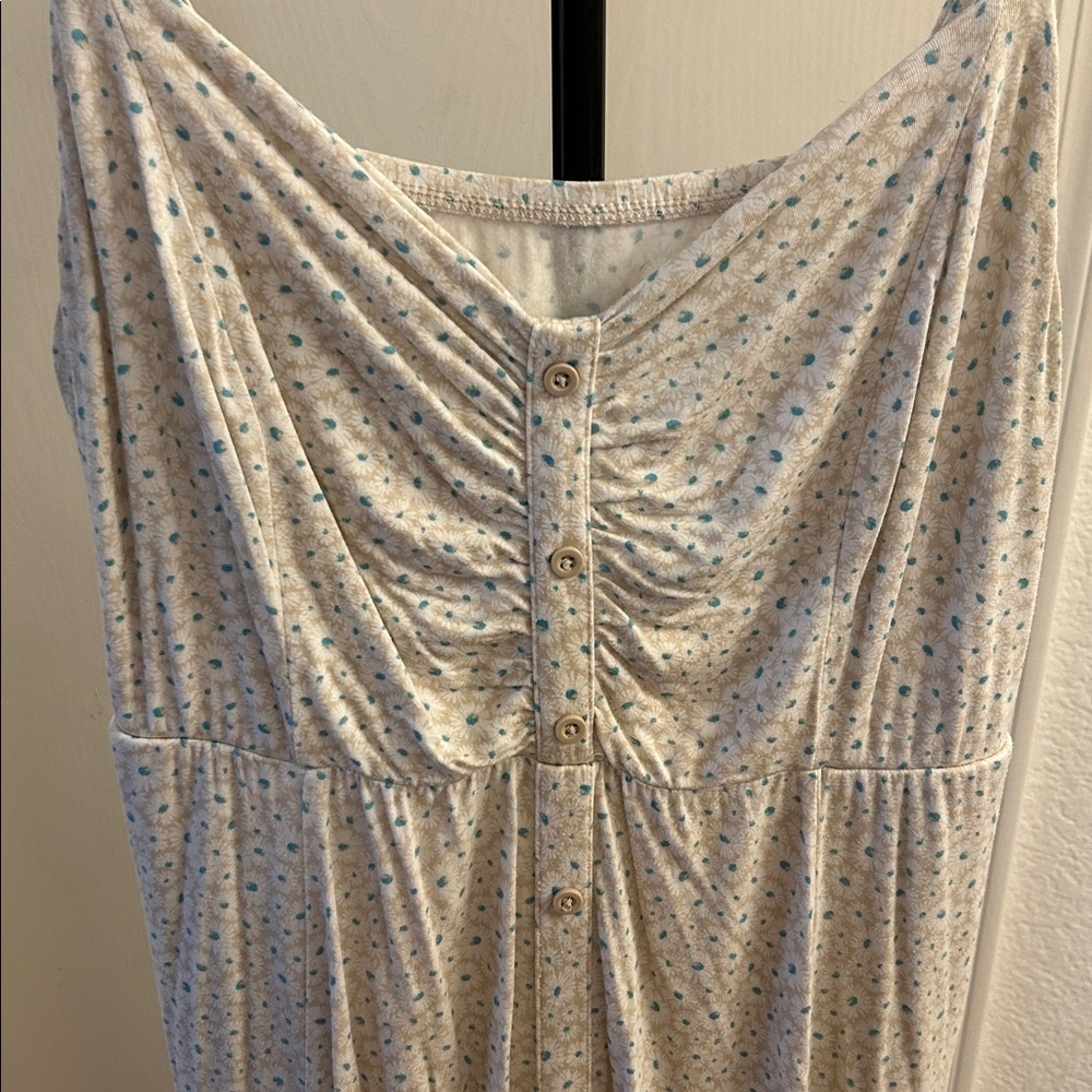 Torrid Super Soft Knit midi dress - Cream with Blue Accents. Size 1 - Picture 3 of 3
